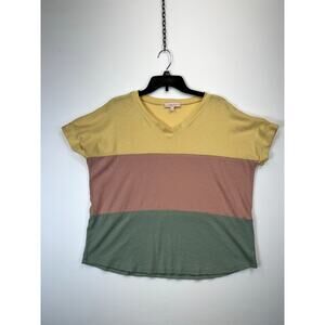 Hailey & Co T-Shirt Women’s Medium Blocked Cotton Blend